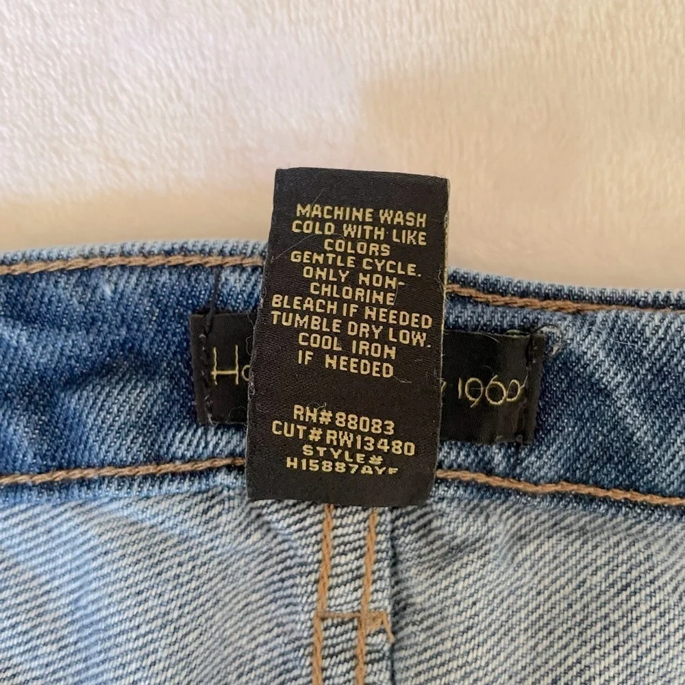 House of Harlow 1960 Distressed Denim Cutoff Shorts 28 High Rise Festival